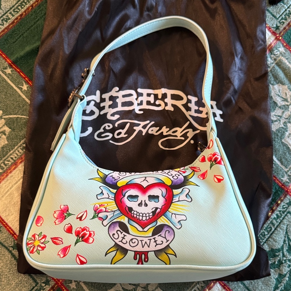 Ed Hardy Women's Blue Shoulder Bag “Siberia”